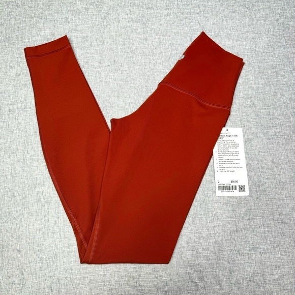 Lululemon Align High Rise Pant Leggings Cayenne Size 2 NWT - Picture 3 of 10